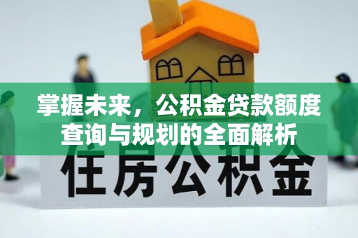 弋阳掌握未来，公积金贷款额度查询与规划的全面解析